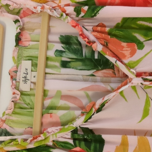 Style&co Boho Tiered Peasant Floral print Oversized Loose Fit blouse XL - Picture 6 of 10